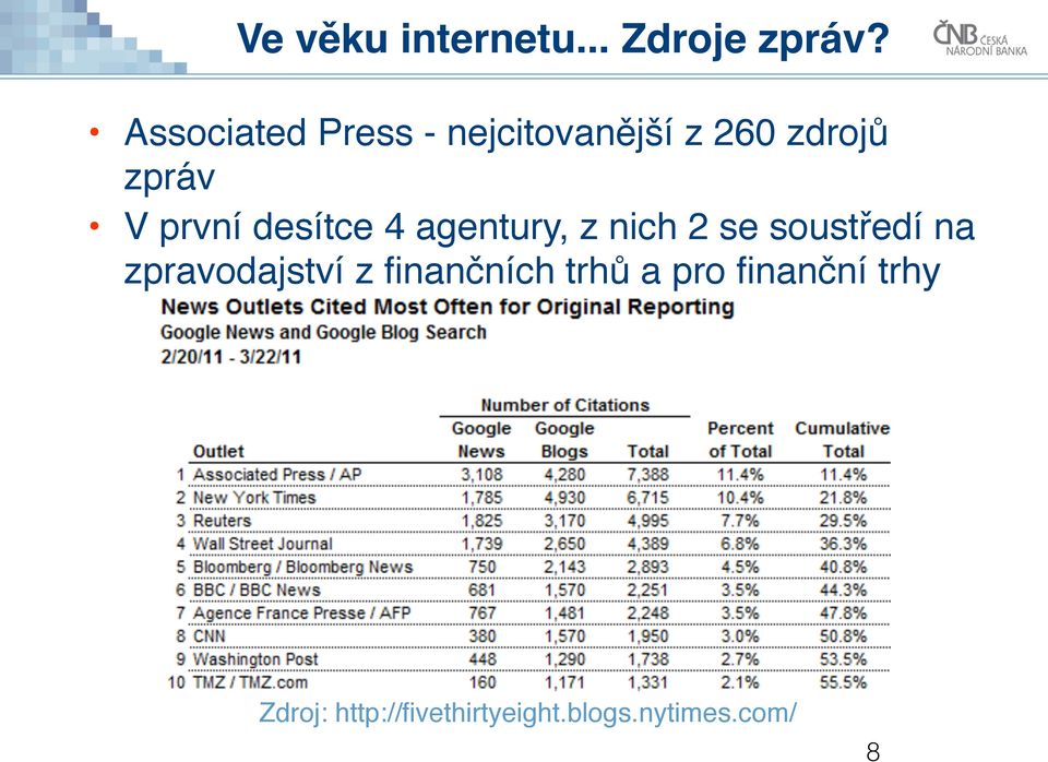 desítce 4 agentury, z nich 2 se soustředí na zpravodajství z