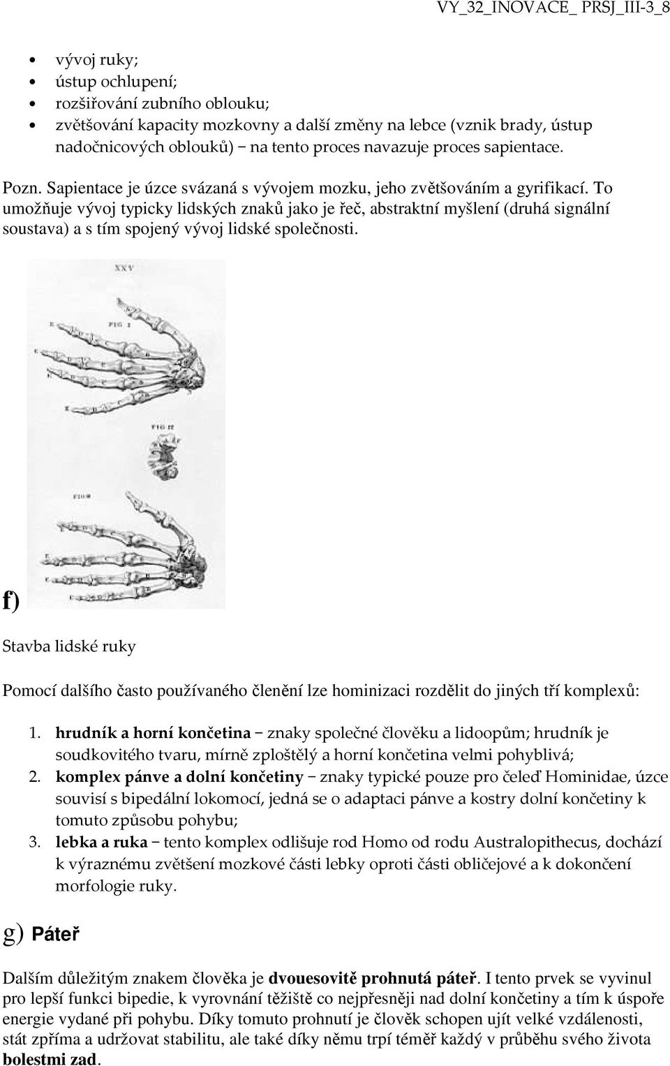 To umožňuje vývoj typicky lidských znaků jako je řeč, abstraktní myšlení (druhá signální soustava) a s tím spojený vývoj lidské společnosti.