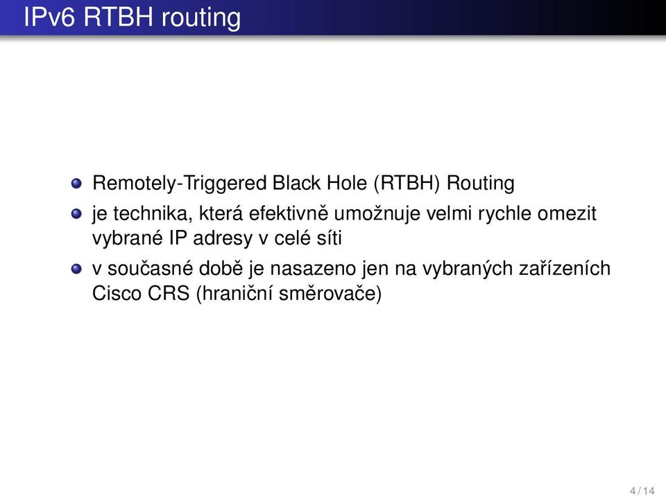 rychle omezit vybrané IP adresy v celé síti v současné době