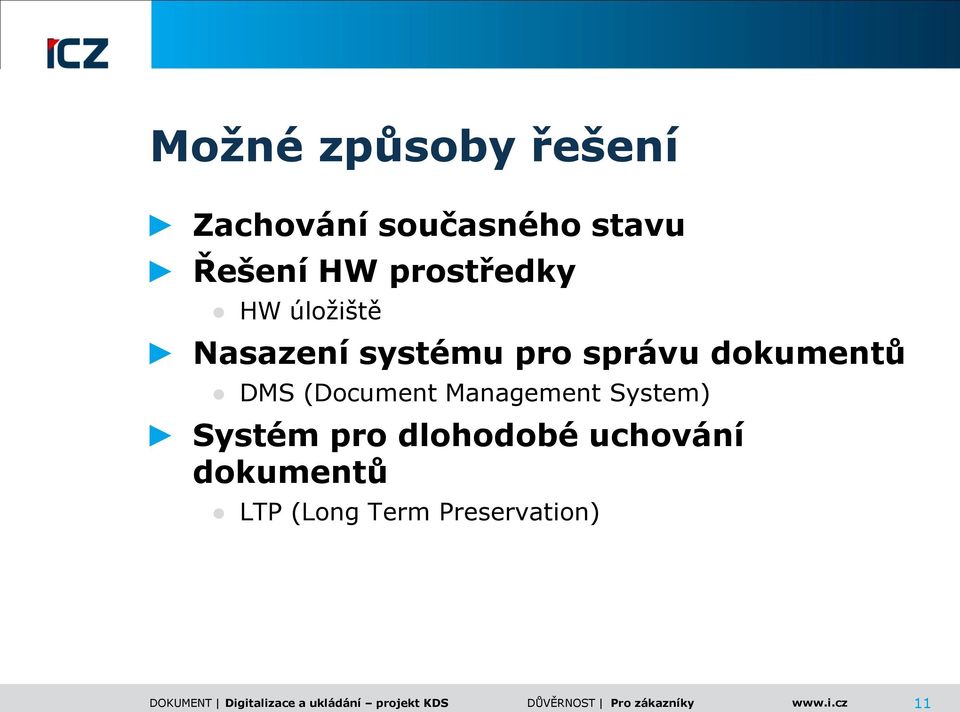 DMS (Document Management System) Systém pro dlohodobé uchování