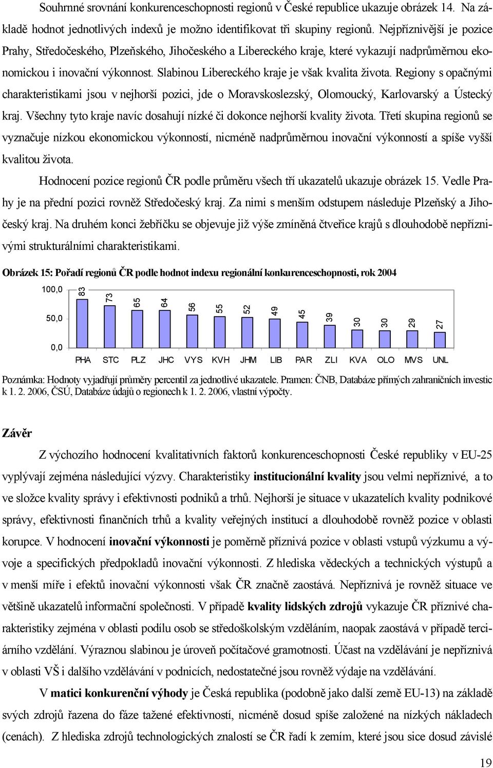 Slabinou Libereckého kraje je však kvalita života. Regiony s opačnými charakteristikami jsou v nejhorší pozici, jde o Moravskoslezský, Olomoucký, Karlovarský a Ústecký kraj.