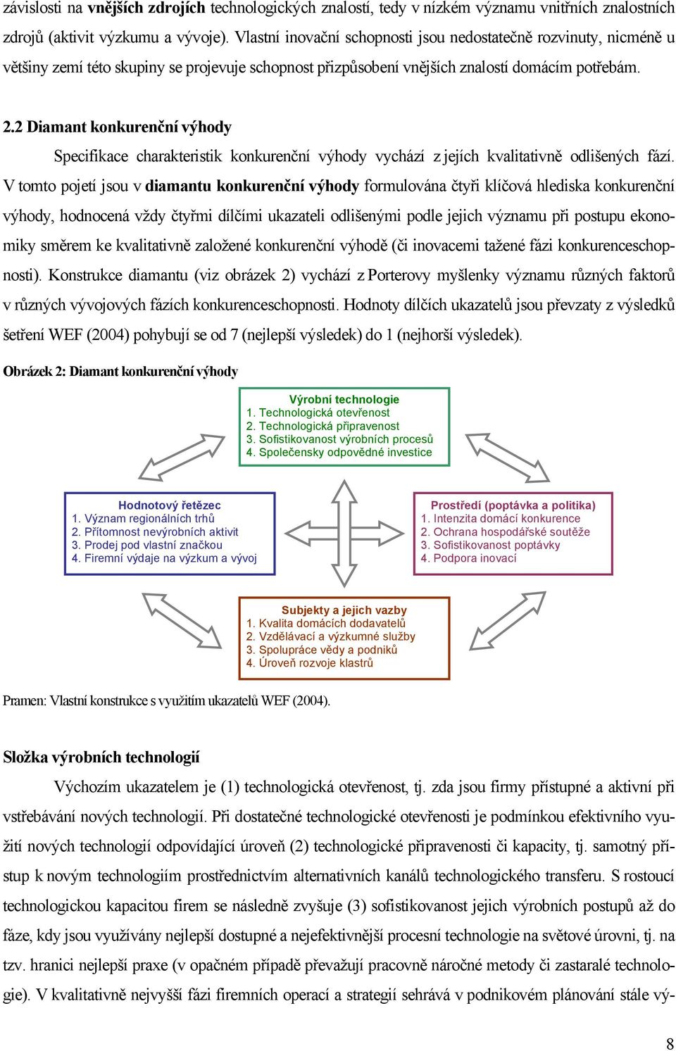 2 Diamant konkurenční výhody Specifikace charakteristik konkurenční výhody vychází z jejích kvalitativně odlišených fází.