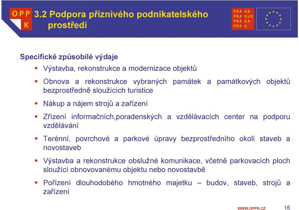 vzdělávacích center na podporu vzdělávání Terénní, povrchové a parkové úpravy bezprostředního okolí staveb a novostaveb Výstavba a rekonstrukce