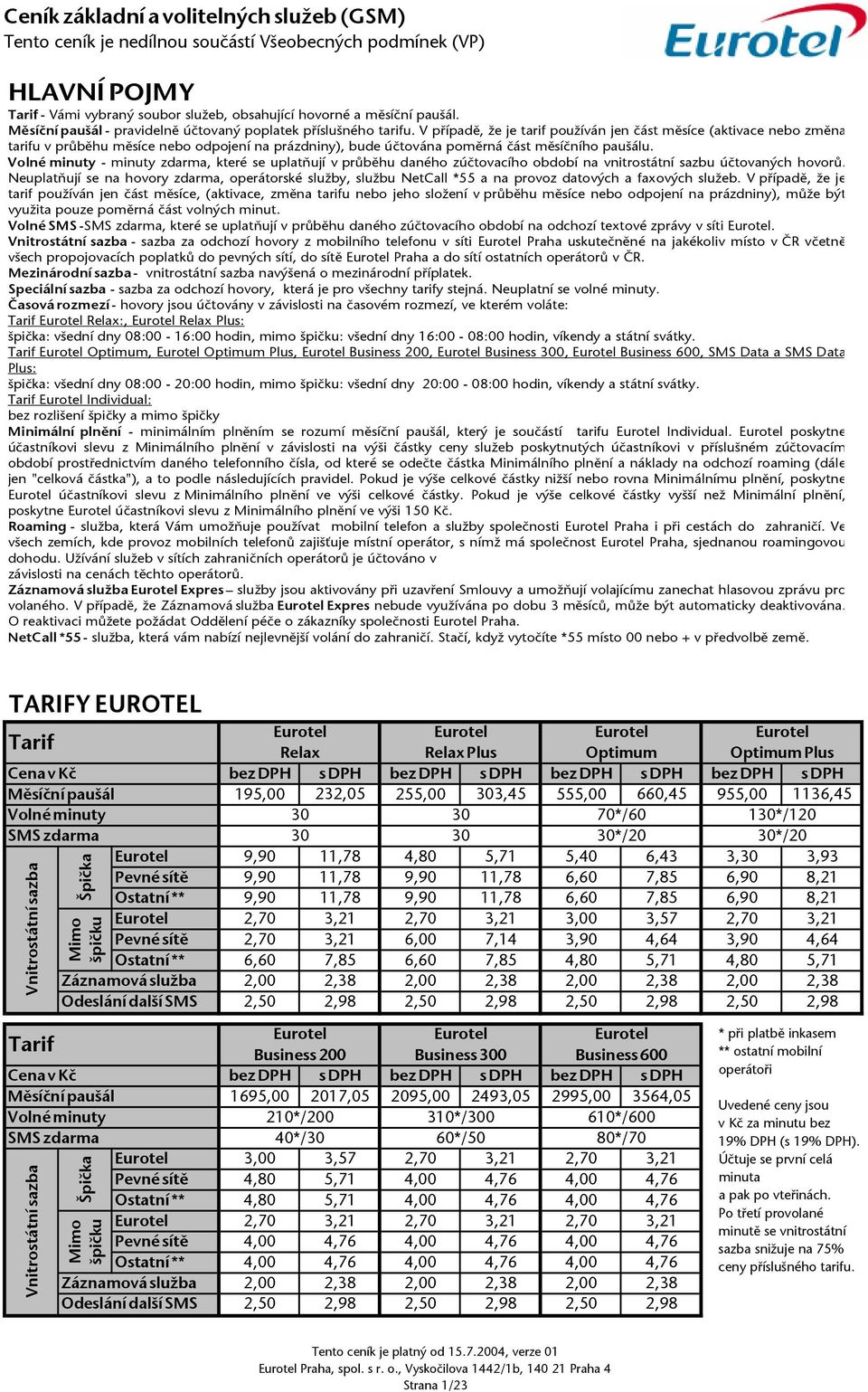 Volné minuty minuty zdarma, které e uplatňují v průběhu daného zúčtovacího období na vnitrotátní azbu účtovaných hovorů.