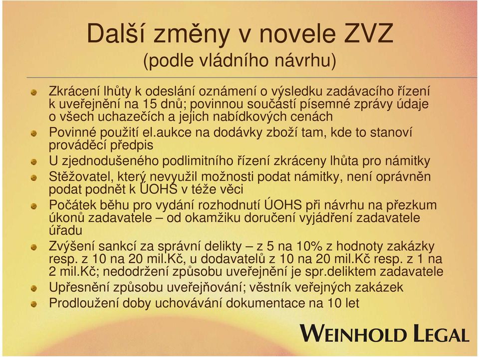 aukce na dodávky zboží tam, kde to stanoví prováděcí předpis U zjednodušeného podlimitního řízení zkráceny lhůta pro námitky Stěžovatel, který nevyužil možnosti podat námitky, není oprávněn podat