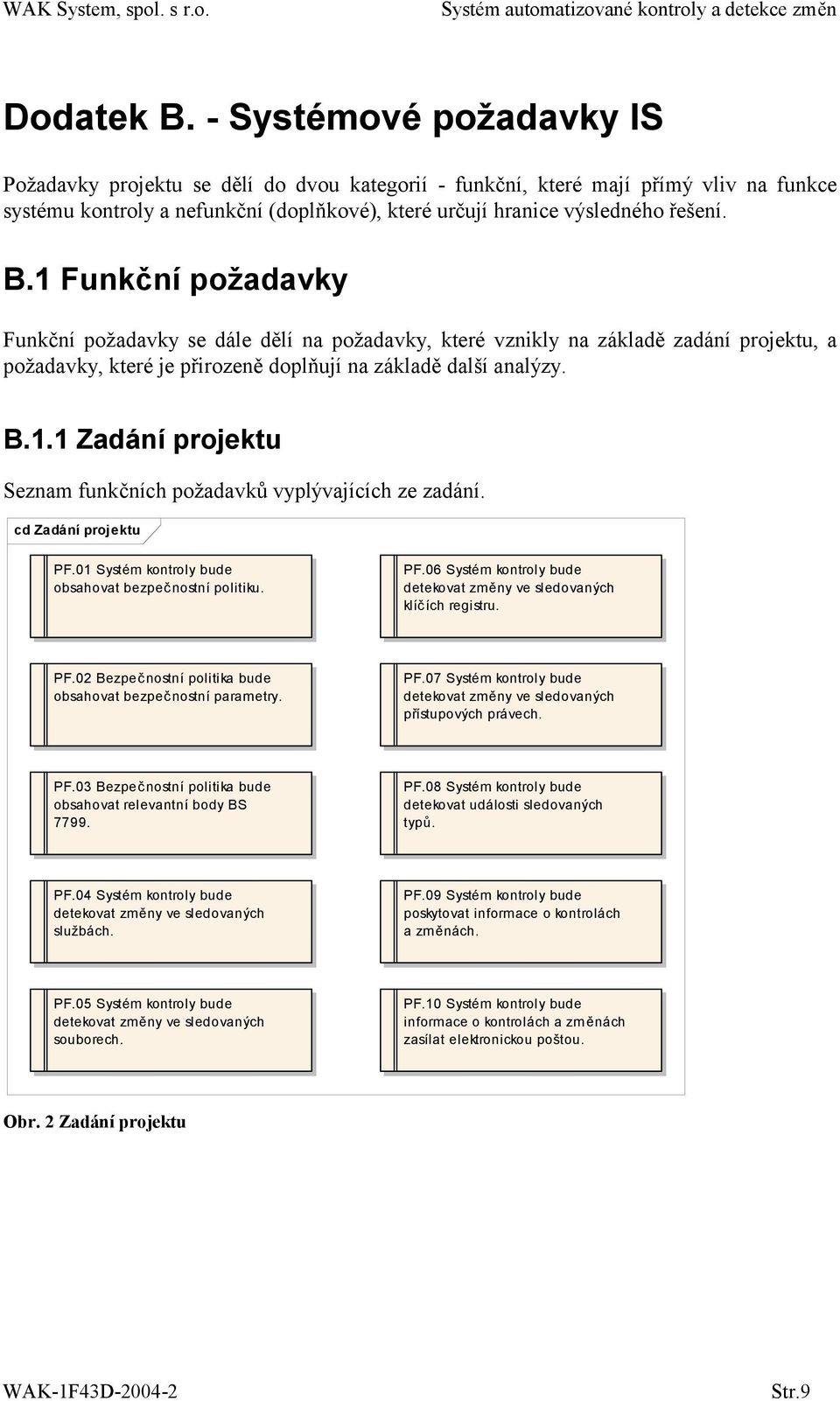 1 Funkční požadavky Funkční požadavky se dále dělí na požadavky, které vznikly na základě zadání projektu, a požadavky, které je přirozeně doplňují na základě další analýzy. B.1.1 Zadání projektu Seznam funkčních požadavků vyplývajících ze zadání.