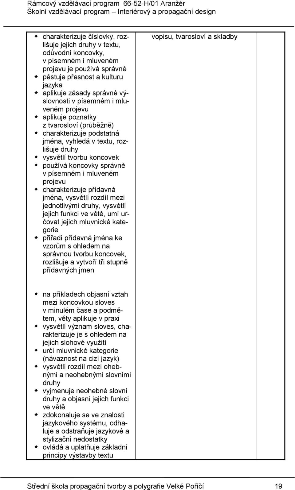 mluveném projevu charakterizuje přídavná jména, vysvětlí rozdíl mezi jednotlivými druhy, vysvětlí jejich funkci ve větě, umí určovat jejich mluvnické kategorie přiřadí přídavná jména ke vzorům s