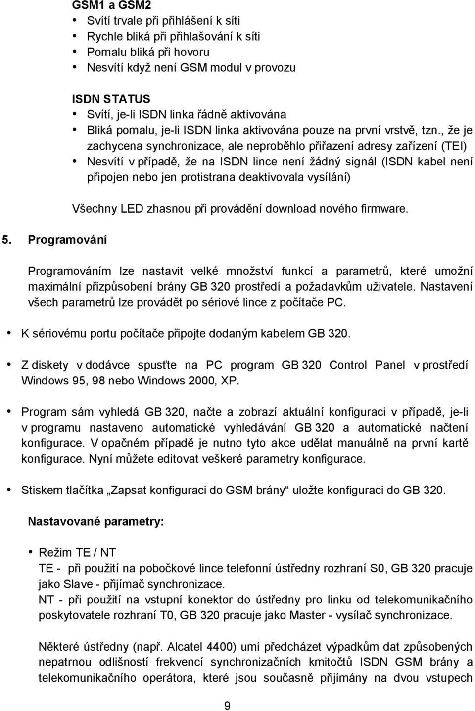 , že je zachycena synchronizace, ale neproběhlo přiřazení adresy zařízení (TEI) Nesvítí v případě, že na ISDN lince není žádný signál (ISDN kabel není připojen nebo jen protistrana deaktivovala