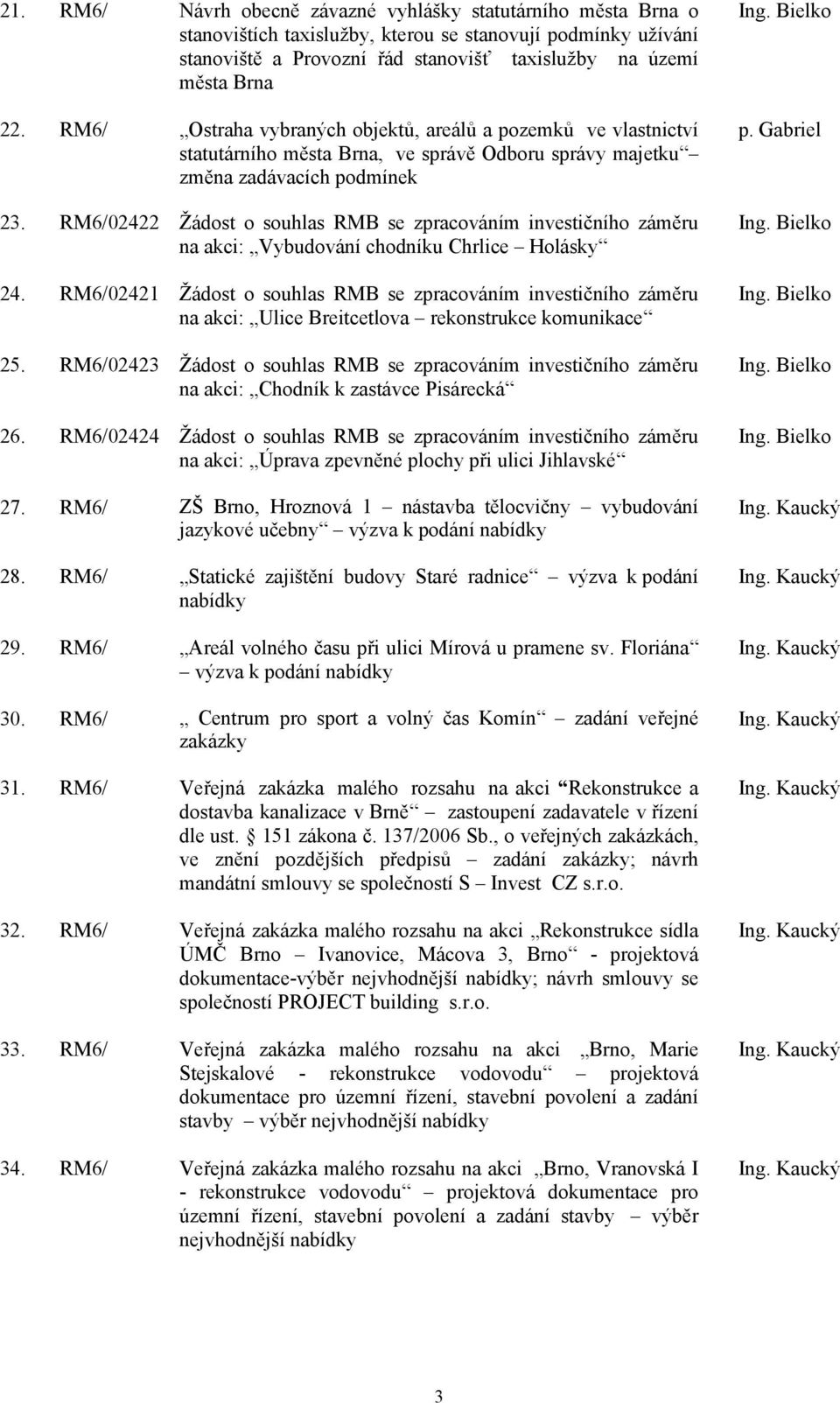 RM6/02422 Žádost o souhlas RMB se zpracováním investičního záměru na akci: Vybudování chodníku Chrlice Holásky 24.