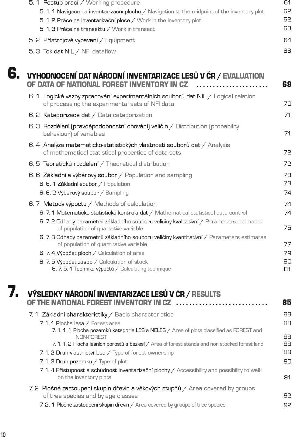 Vyhodnocení dat Národní inventarizace lesů v ČR / Evaluation of Data of National Forest Inventory in CZ...................... 6.