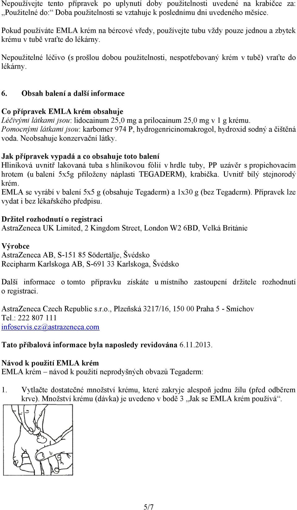 Nepoužitelné léčivo (s prošlou dobou použitelnosti, nespotřebovaný krém v tubě) vraťte do lékárny. 6.