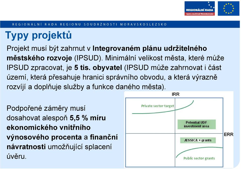 obyvatel (IPSUD může zahrnovat i část území, která přesahuje hranici správního obvodu, a která výrazně rozvíjí a