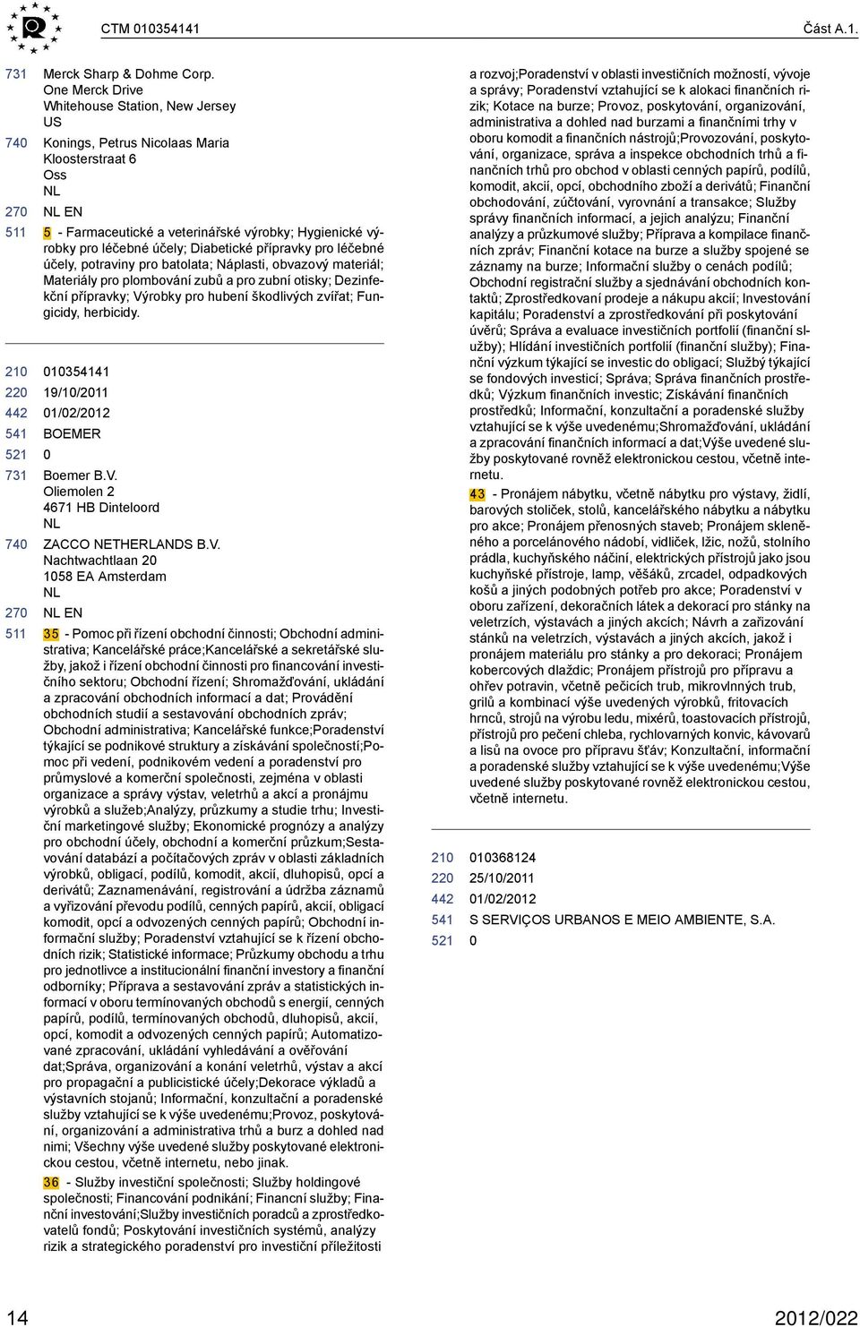 Diabetické přípravky pro léčebné účely, potraviny pro batolata; Náplasti, obvazový materiál; Materiály pro plombování zubů a pro zubní otisky; Dezinfekční přípravky; Výrobky pro hubení škodlivých