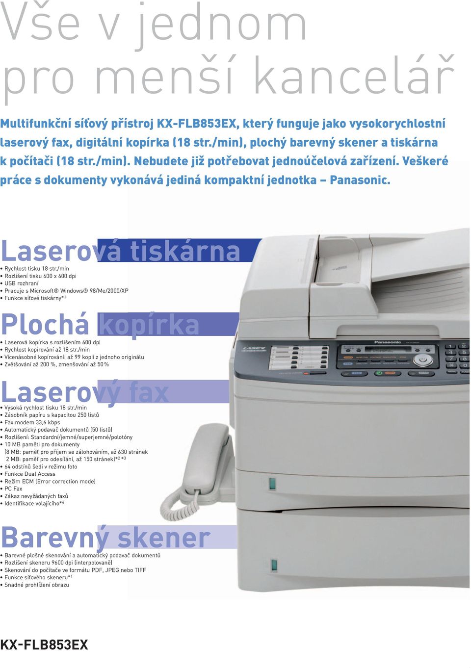 Laserová tiskárna Rychlost tisku 18 str.