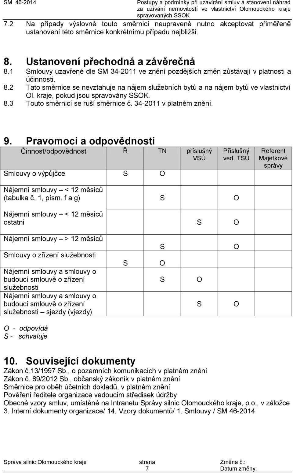 kraje, pokud jsou spravovány SSOK. 8.3 Touto směrnicí se ruší směrnice č. 34-2011 v platném znění. 9.