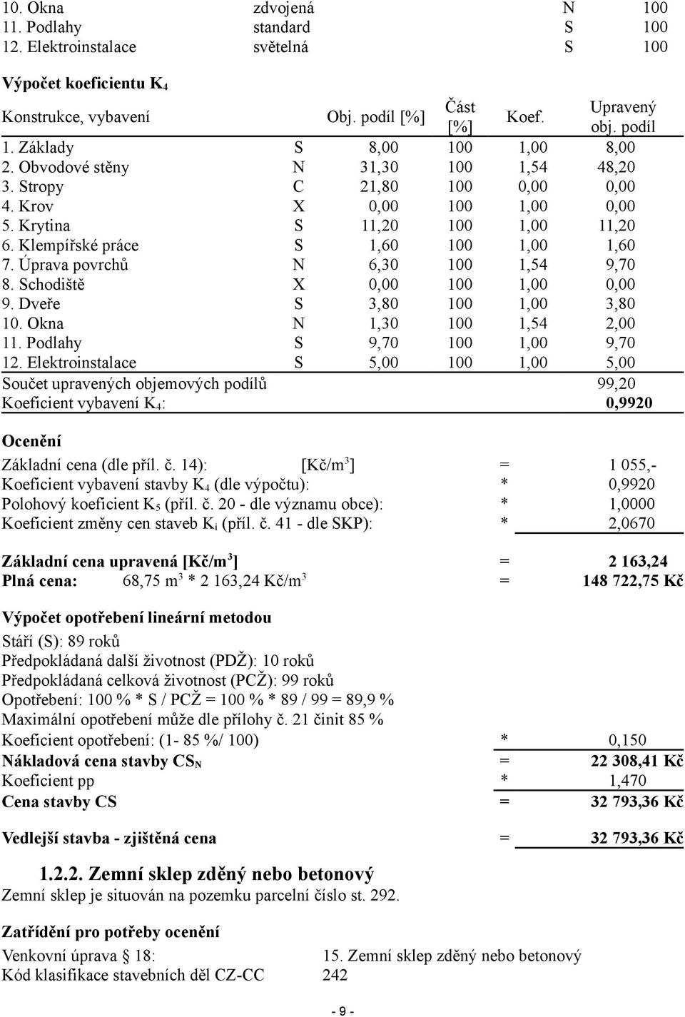 Klempířské práce S 1,60 100 1,00 1,60 7. Úprava povrchů N 6,30 100 1,54 9,70 8. Schodiště X 0,00 100 1,00 0,00 9. Dveře S 3,80 100 1,00 3,80 10. Okna N 1,30 100 1,54 2,00 11.