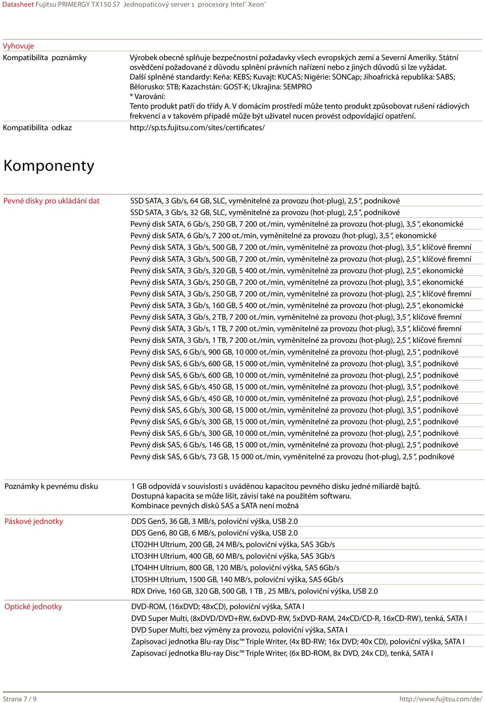 Další splněné standardy: Keňa: KEBS; Kuvajt: KUCAS; Nigérie: SONCap; Jihoafrická republika: SABS; Bělorusko: STB; Kazachstán: GOST-K; Ukrajina: SEMPRO * Varování: Tento produkt patří do třídy A.