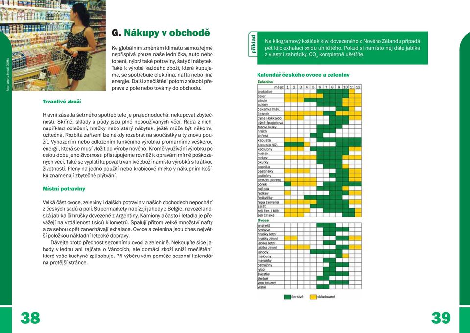 pět kilo exhalací oxidu uhličitého Pokud si namísto něj dáte jablka z vlastní zahrádky, CO 2 kompletně ušetříte Kalendář českého ovoce a zeleniny Trvanlivé zboží Hlavní zásada šetrného spotřebitele