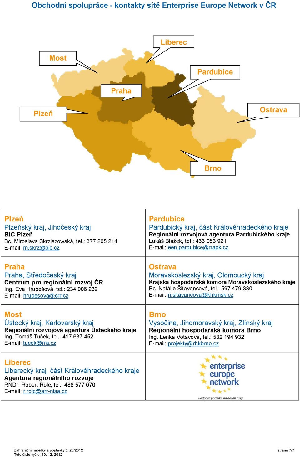 pardubice@rrapk.cz Praha Praha, Středočeský kraj Centrum pro regionální rozvoj ČR Ing. Eva Hrubešová, tel.: 234 006 232 E-mail: hrubesova@crr.