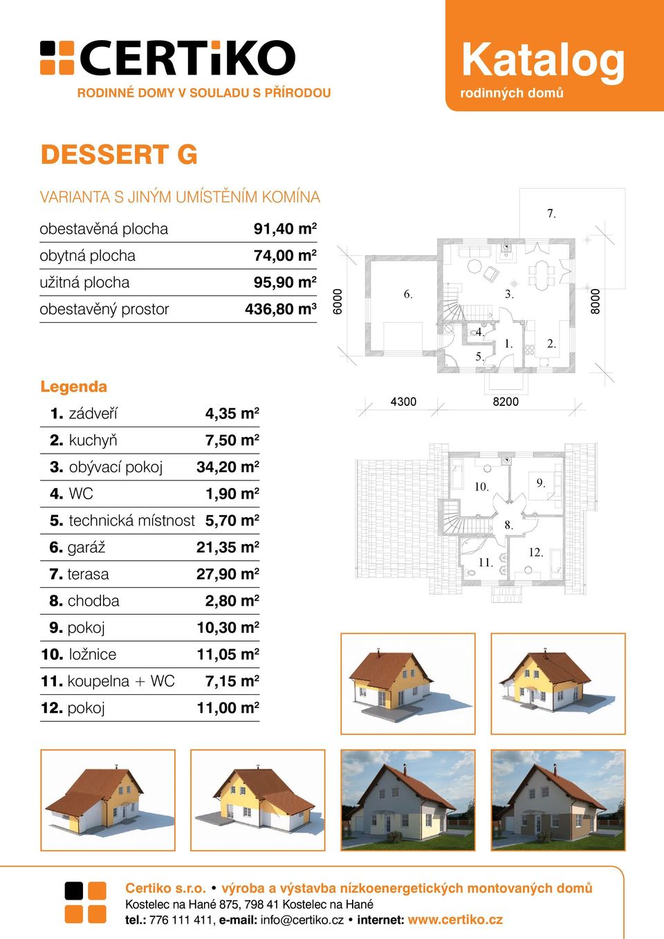 kamny 4300 8200 8000 obývací pokoj 34,20 m 2 WC 1,90 m 2 6000 technická místnost 5,70 m 2 8000 10. 9.