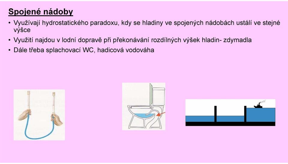 Využití najdou v lodní dopravě při překonávání rozdílných