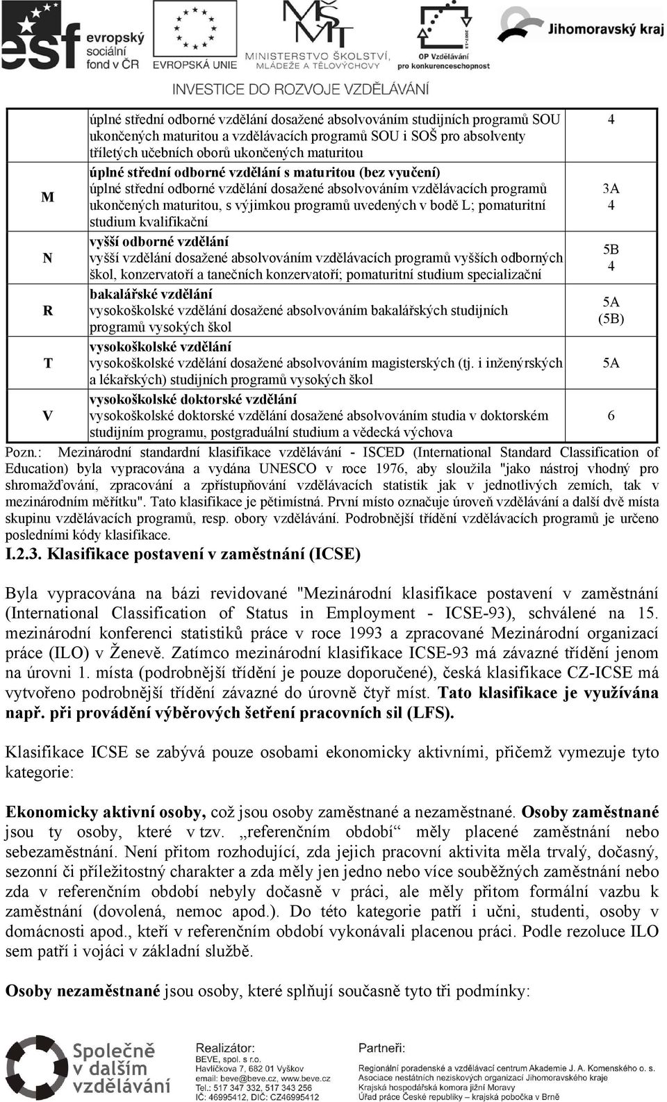 bodě L; pomaturitní studium kvalifikační vyšší odborné vzdělání vyšší vzdělání dosažené absolvováním vzdělávacích programů vyšších odborných škol, konzervatoří a tanečních konzervatoří; pomaturitní