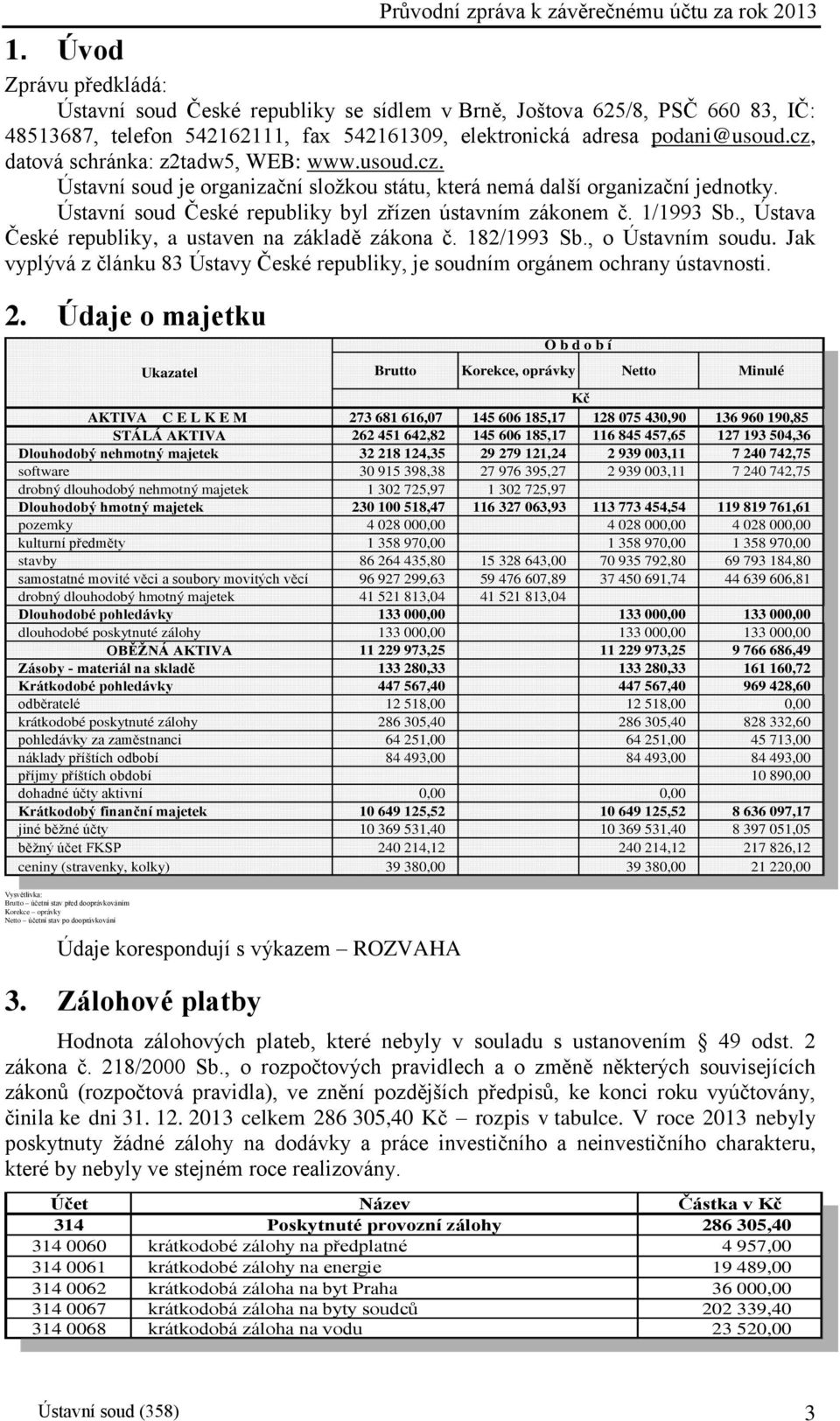 1/1993 Sb., Ústava České republiky, a ustaven na základě zákona č. 182/1993 Sb., o Ústavním soudu. Jak vyplývá z článku 83 Ústavy České republiky, je soudním orgánem ochrany ústavnosti. 2.