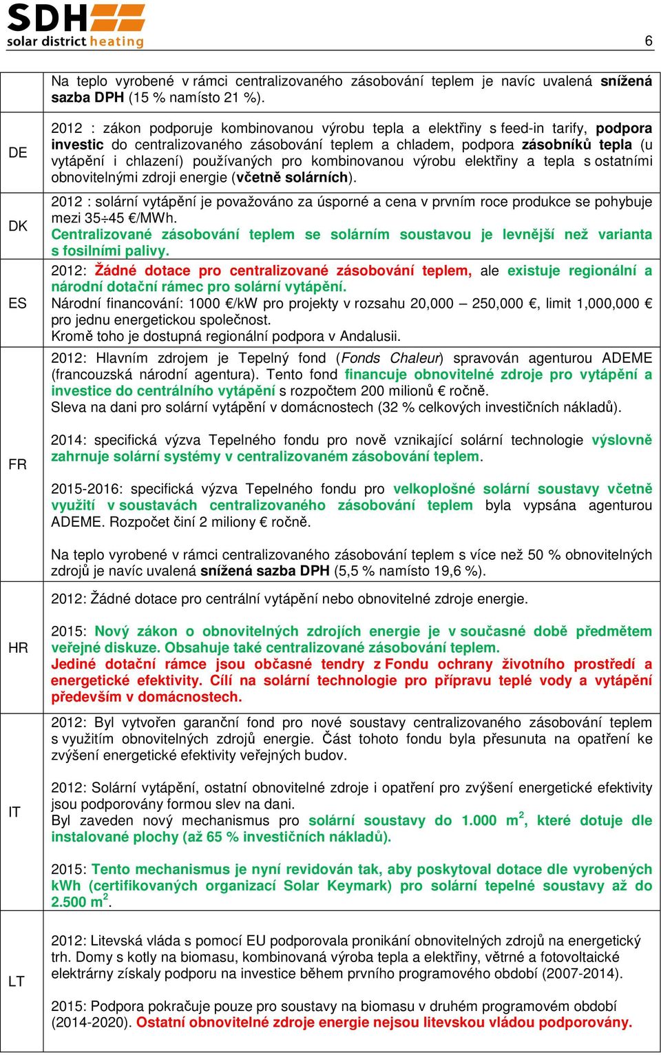 chlazení) používaných pro kombinovanou výrobu elektřiny a tepla s ostatními obnovitelnými zdroji energie (včetně solárních).