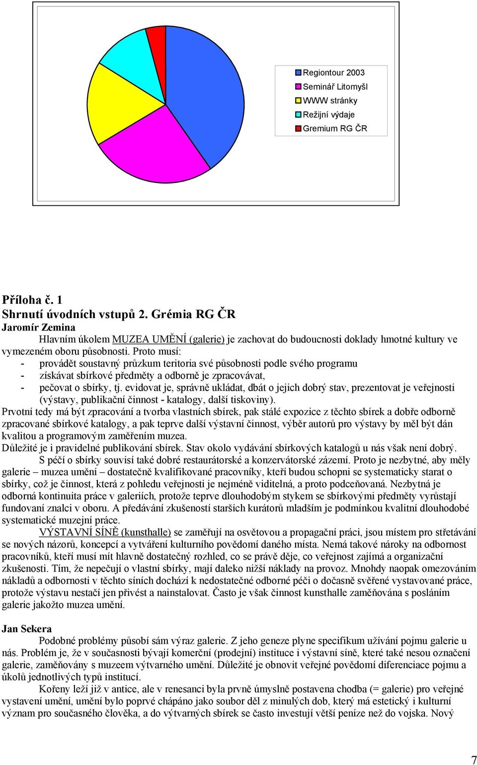 Proto musí: - provádět soustavný průzkum teritoria své působnosti podle svého programu - získávat sbírkové předměty a odborně je zpracovávat, - pečovat o sbírky, tj.