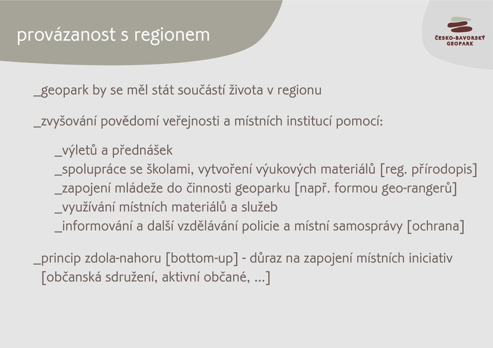 pøírodopis] _zapojení mládeže do èinnosti geoparku [napø.