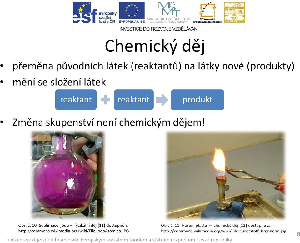 10: Sublimace jódu fyzikální děj [11] dostupné z: http://commons.wikimedia.