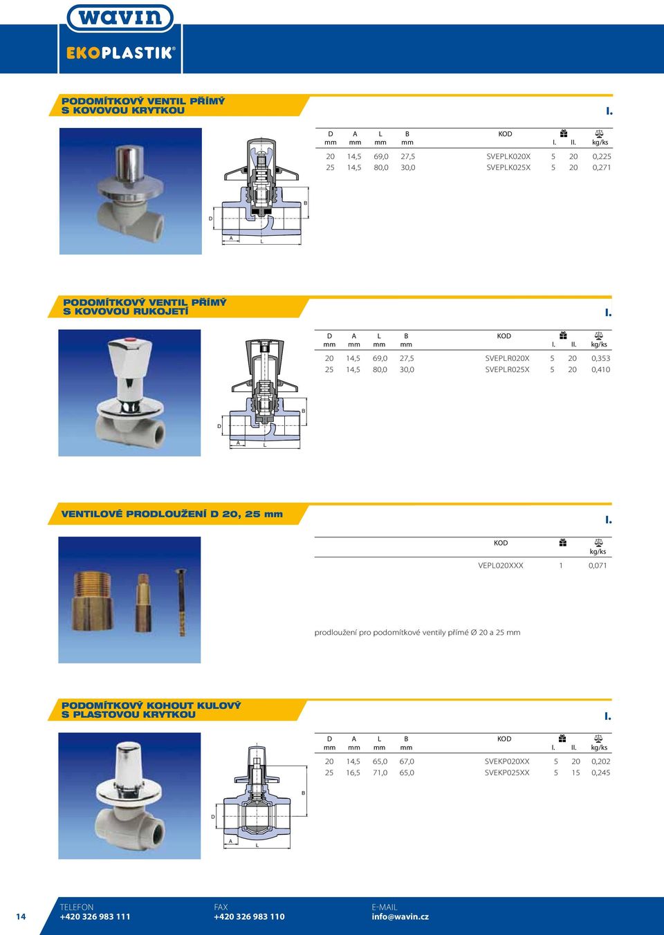 20, 25 mm KO vepl020xxx 1 0,071 prodloužení pro podomítkové ventily přímé Ø 20 a 25 mm POOMÍTKOV KOHOUT KUOV S PSTOVOU KRYTKOU KO mm mm mm mm I