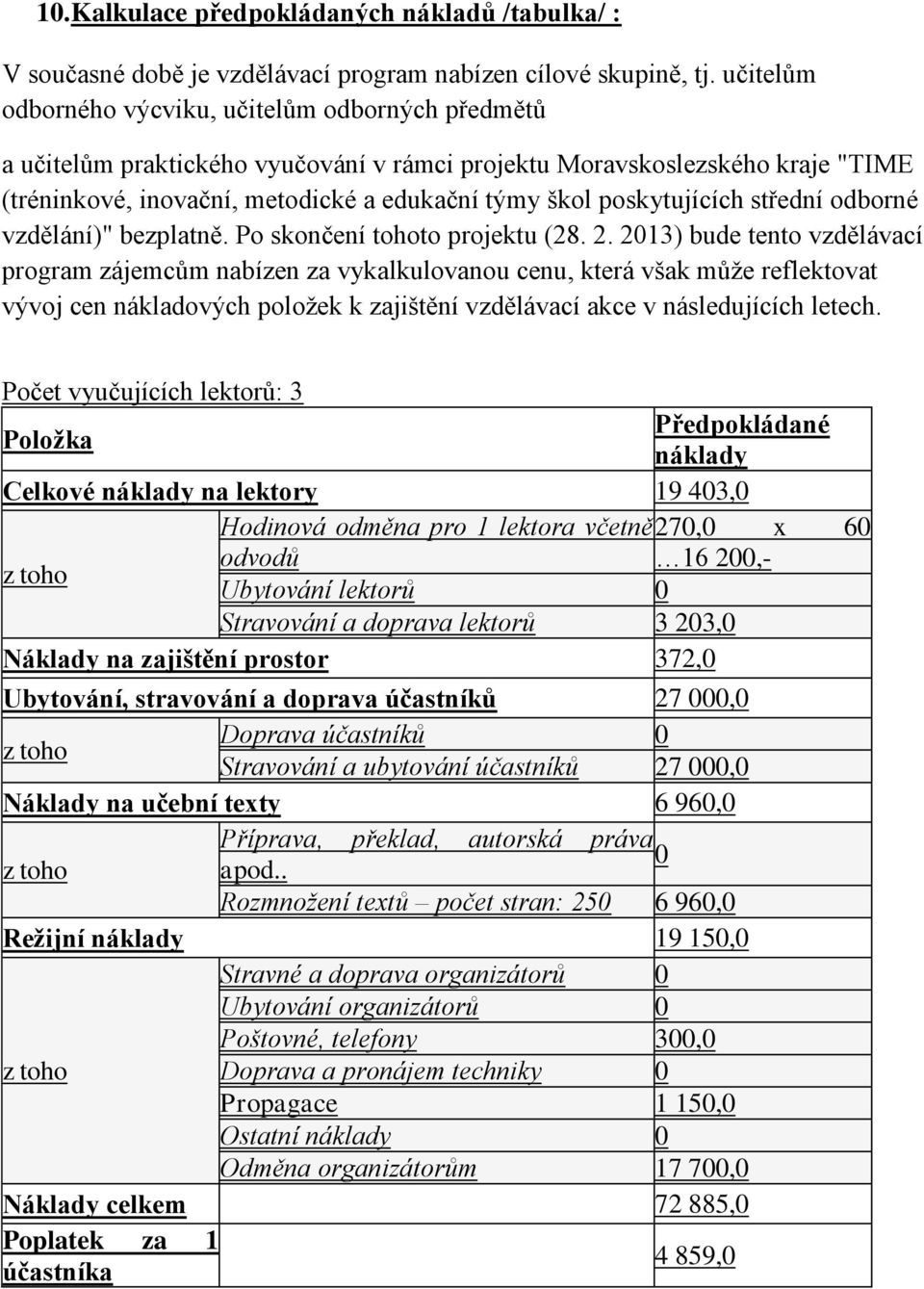 poskytujících střední odborné vzdělání)" bezplatně. Po skončení tohoto projektu (28. 2.