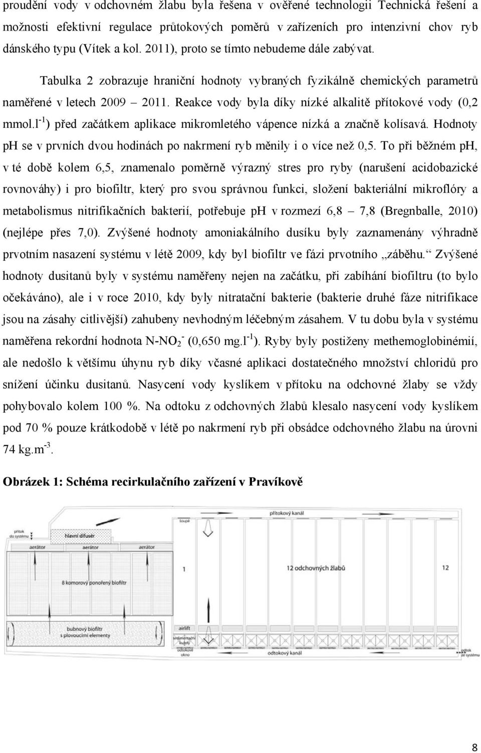 Reakce vody byla díky nízké alkalitě přítokové vody (0,2 mmol.l -1 ) před začátkem aplikace mikromletého vápence nízká a značně kolísavá.