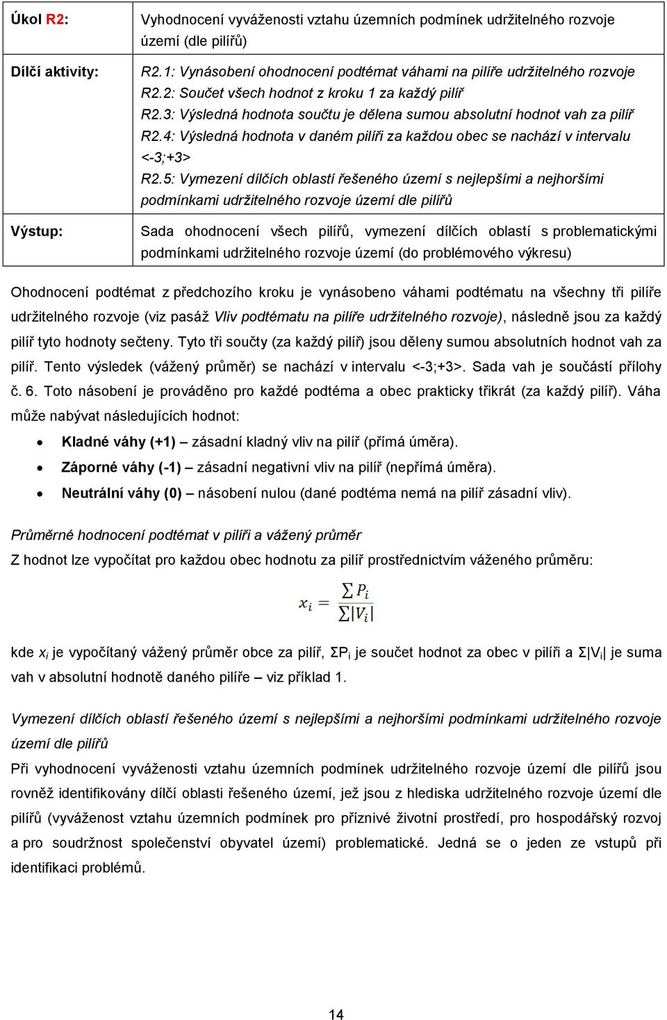 4: Výsledná hodnota v daném pilíři za každou obec se nachází v intervalu <-3;+3> R2.