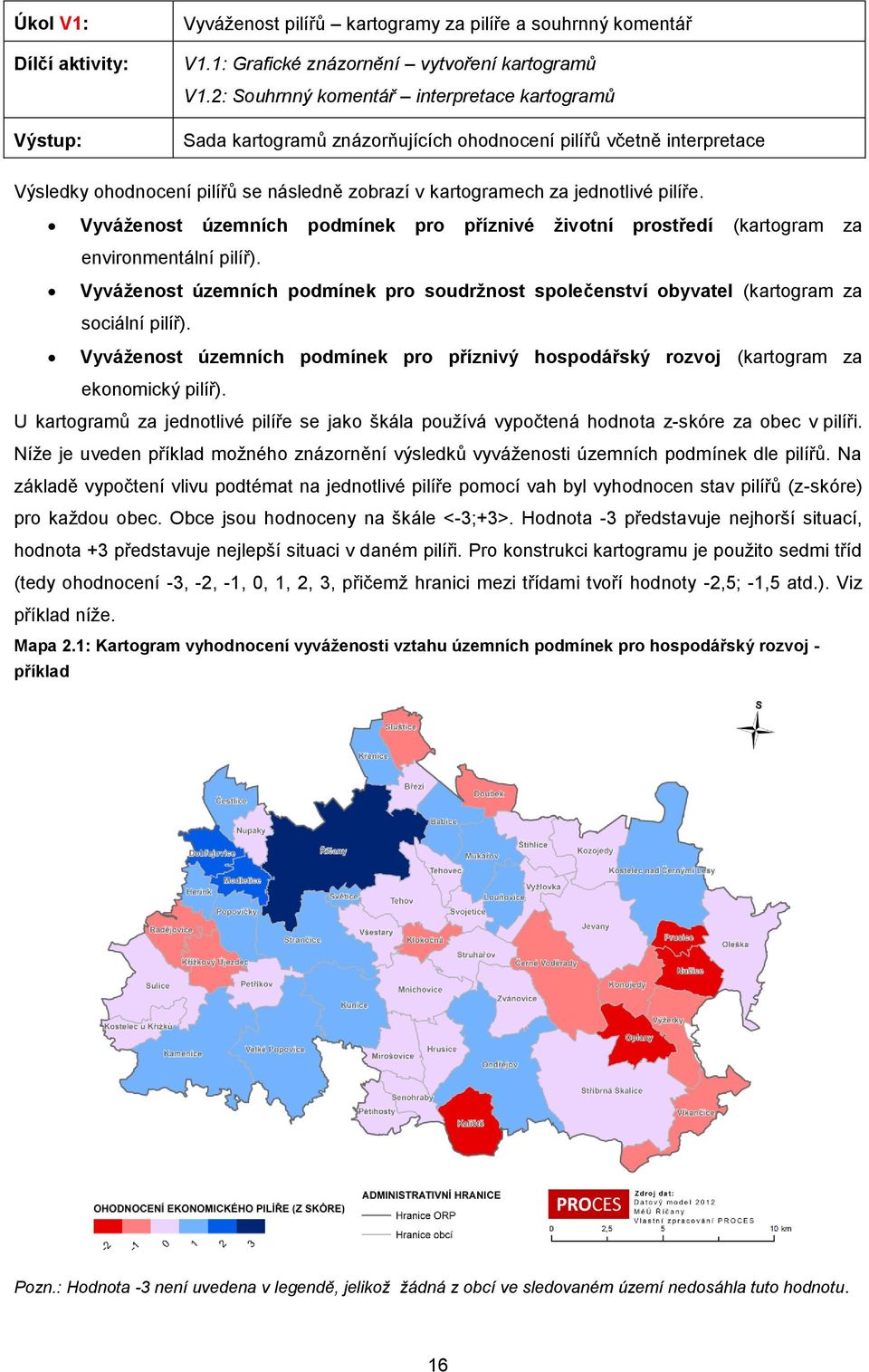 Vyváženost územních podmínek pro příznivé životní prostředí (kartogram za environmentální pilíř). Vyváženost územních podmínek pro soudržnost společenství obyvatel (kartogram za sociální pilíř).