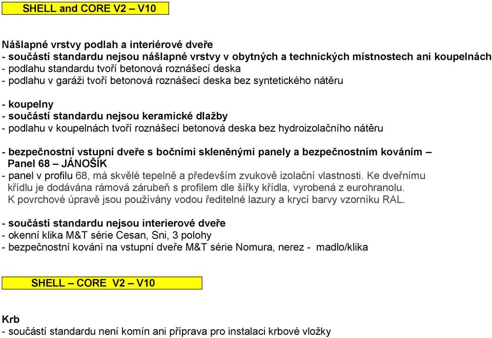 nátěru - bezpečnostní vstupní dveře s bočními skleněnými panely a bezpečnostním kováním Panel 68 JÁNOŠÍK - panel v profilu 68, má skvělé tepelně a především zvukově izolační vlastnosti.