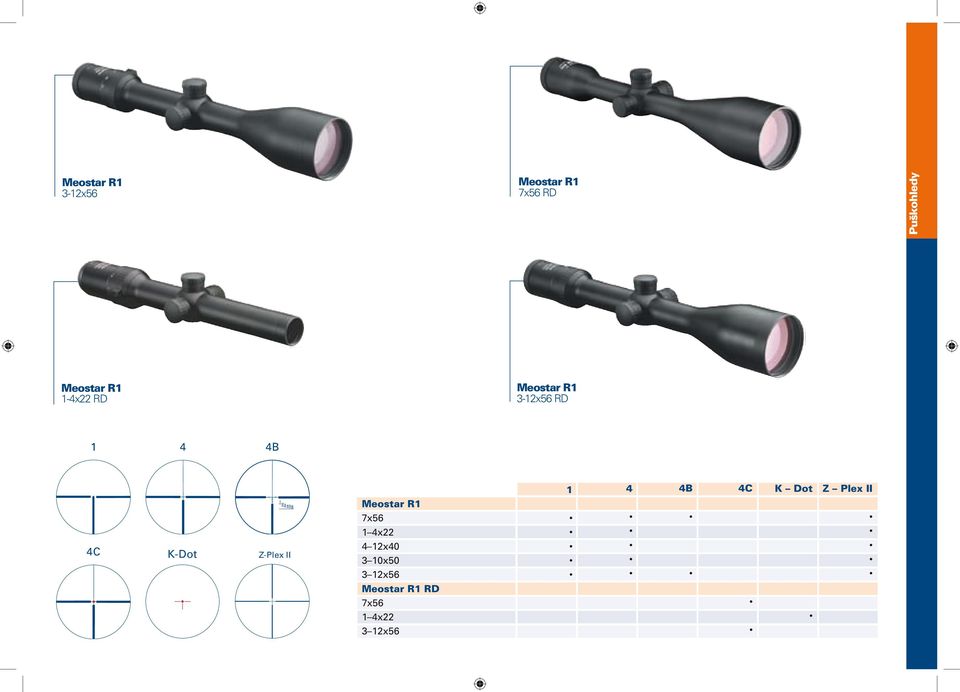 K-Dot Z-Plex II Meostar R1 7x56 1 4x22 4 12x40 3 10x50