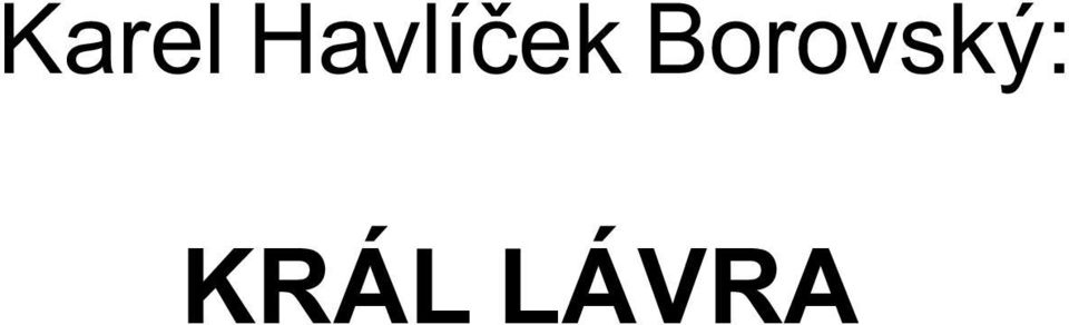 Borovský: