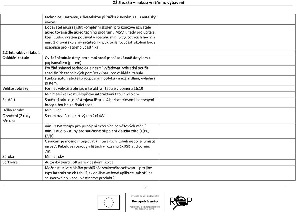 2 úrovní školení - začátečník, pokročilý. Součástí školení bude učebnice pro každého účastníka. 2.