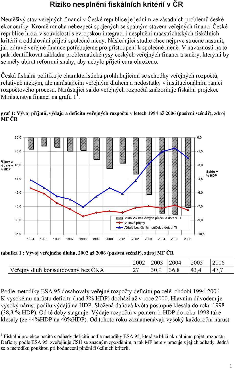 společné měny. Následující studie chce nejprve stručně nastínit, jak zdravé veřejné finance potřebujeme pro přistoupení k společné měně.