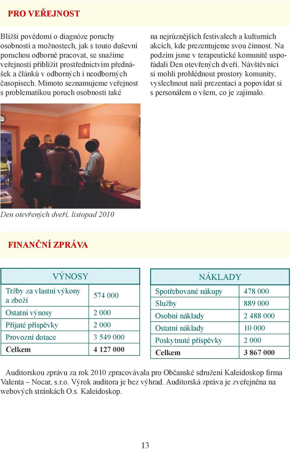 Na podzim jsme v terapeutické komunitě uspořádali Den otevřených dveří.