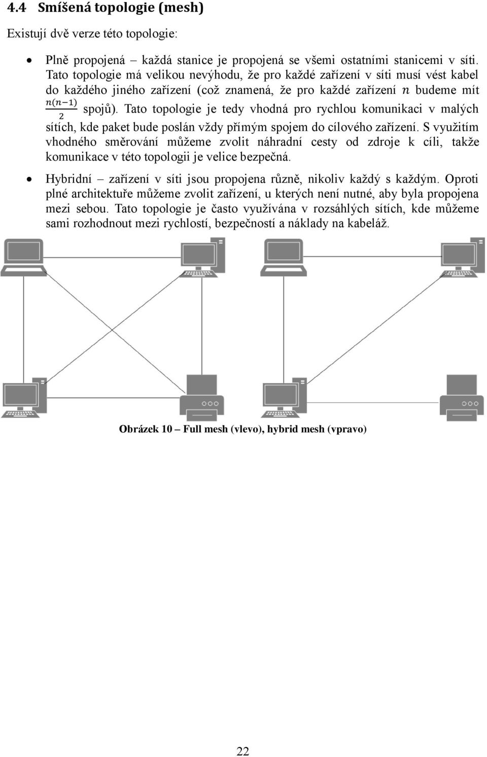 Tato topologie je tedy vhodná pro rychlou komunikaci v malých 2 sítích, kde paket bude poslán vždy přímým spojem do cílového zařízení.