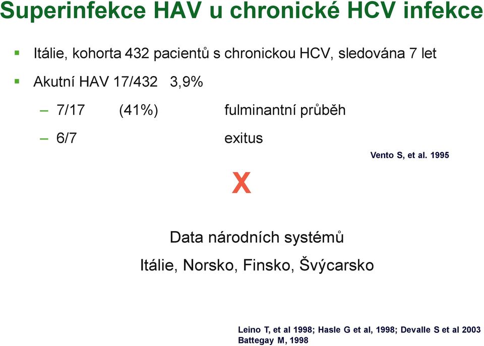 průběh 6/7 exitus X Vento S, et al.