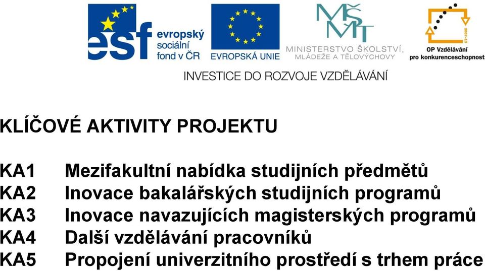 programů Inovace navazujících magisterských programů Další