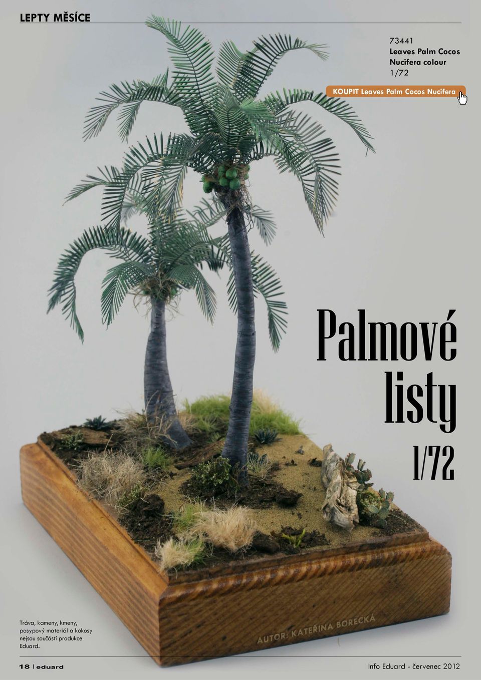 Palmové listy 1/72 Tráva, kameny, kmeny, posypový