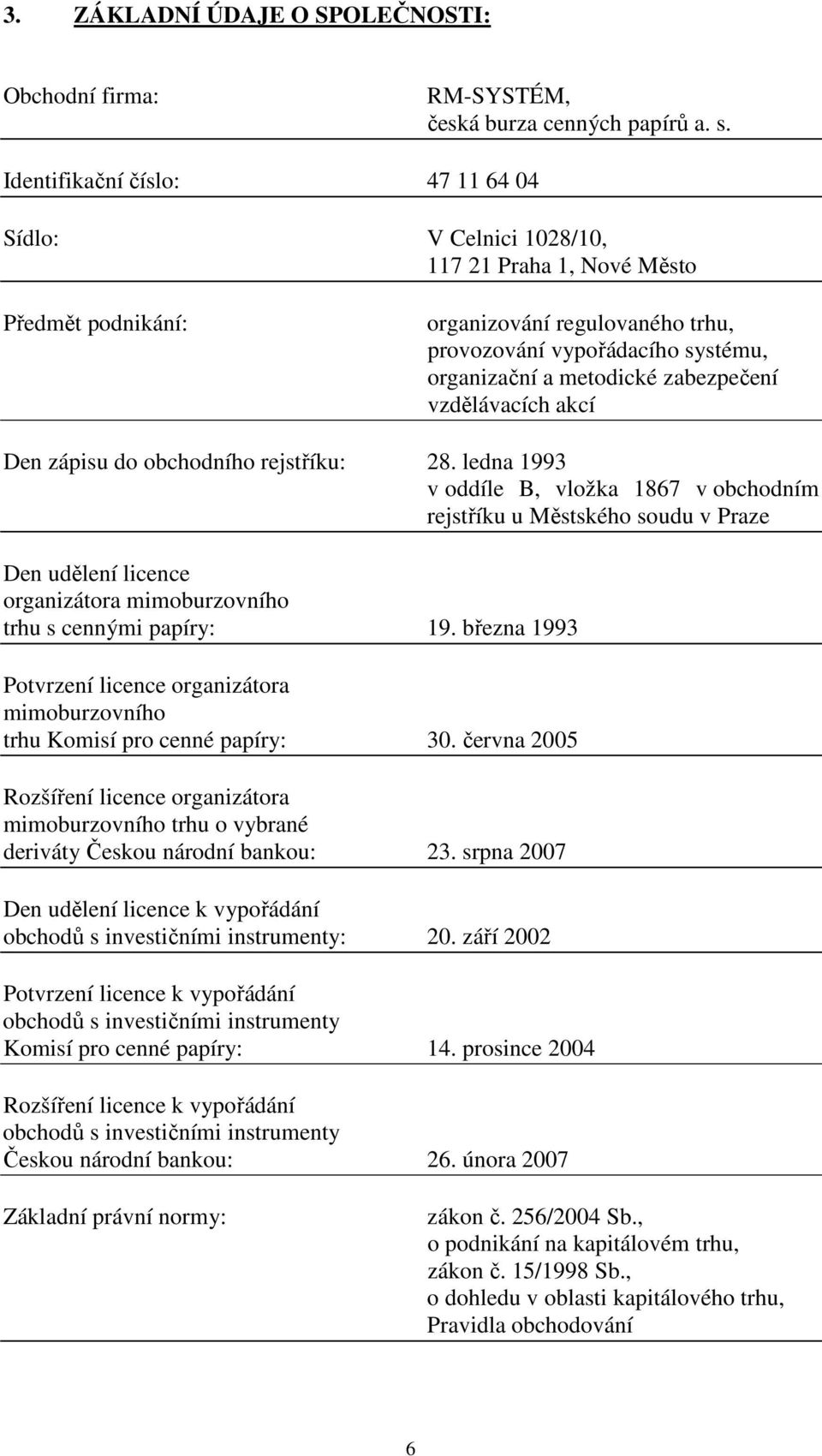 zabezpečení vzdělávacích akcí Den zápisu do obchodního rejstříku: 28.