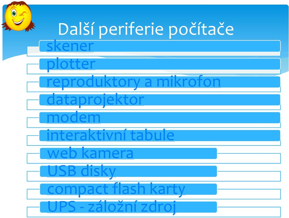 modem interaktivní tabule web kamera USB