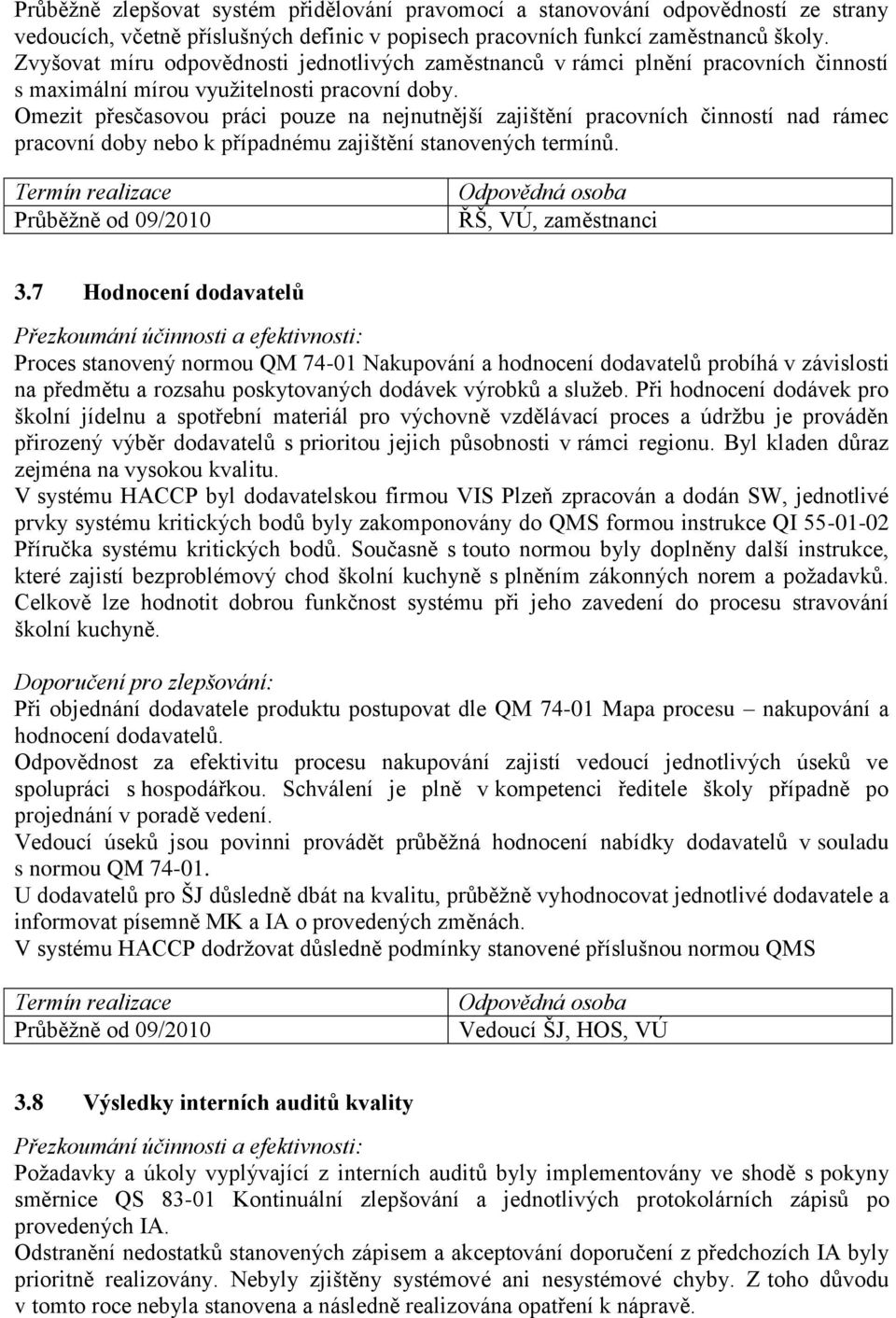 Omezit přesčasovou práci pouze na nejnutnější zajištění pracovních činností nad rámec pracovní doby nebo k případnému zajištění stanovených termínů. ŘŠ, VÚ, zaměstnanci 3.