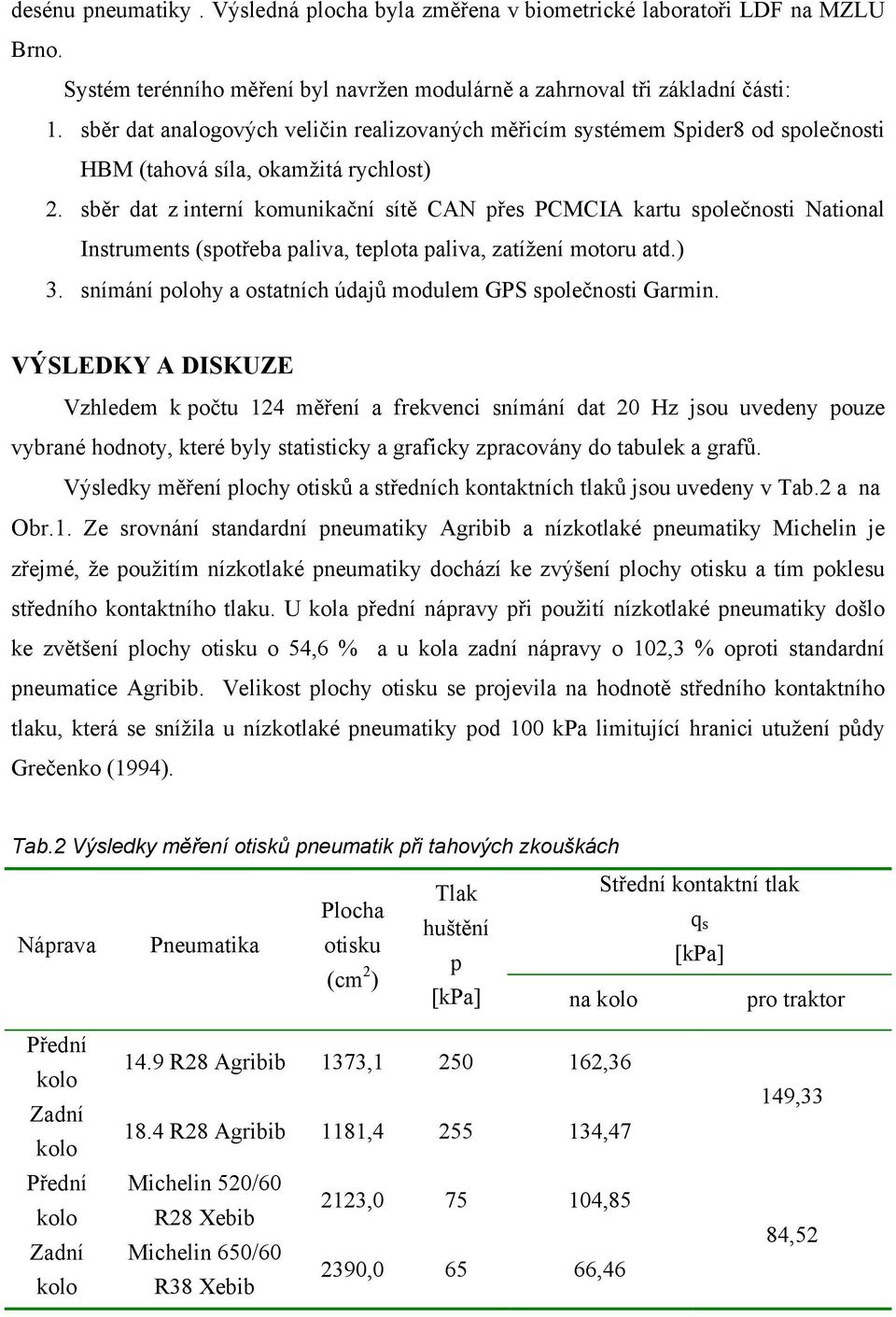 sběr dat z interní komunikační sítě CAN přes PCMCIA kartu společnosti National Instruments (spotřeba paliva, teplota paliva, zatížení motoru atd.) 3.